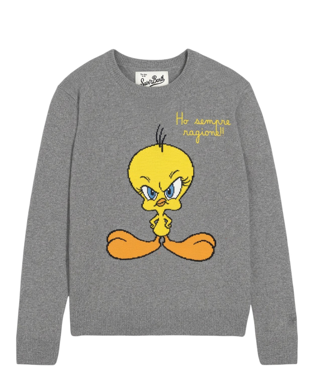 New Queen Crew-Neck Sweater with Snoopy Jacquard