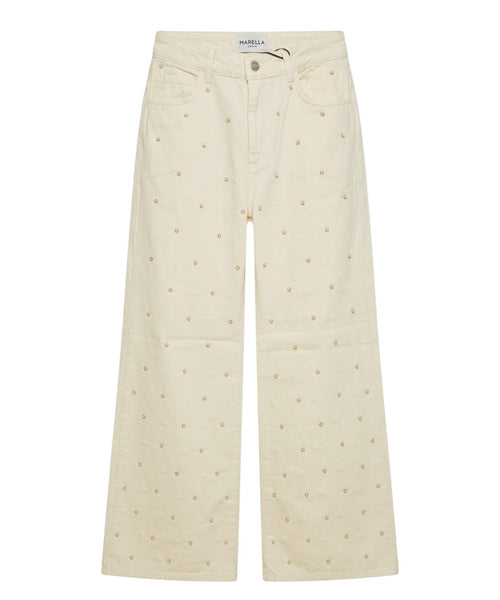 Pantaloni Marella Wide Leg con Perle Applicate