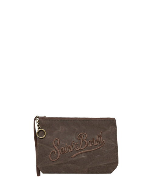 Aline Mini corduroy Clutches with logo