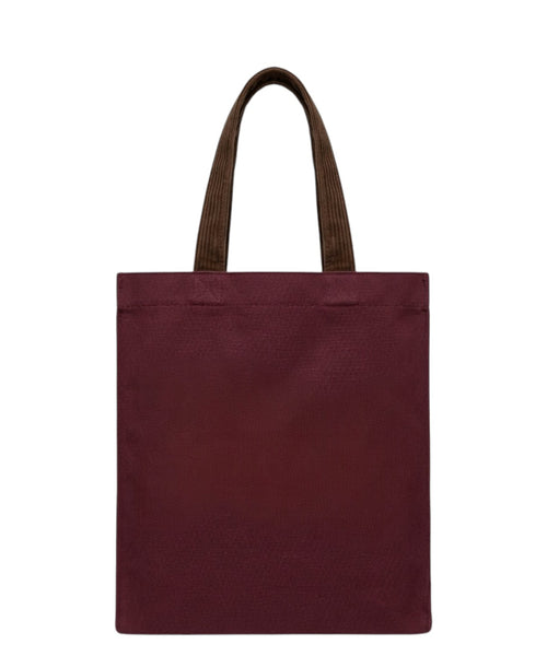 Bolso Essential de lona encerada con asas de terciopelo de pana
