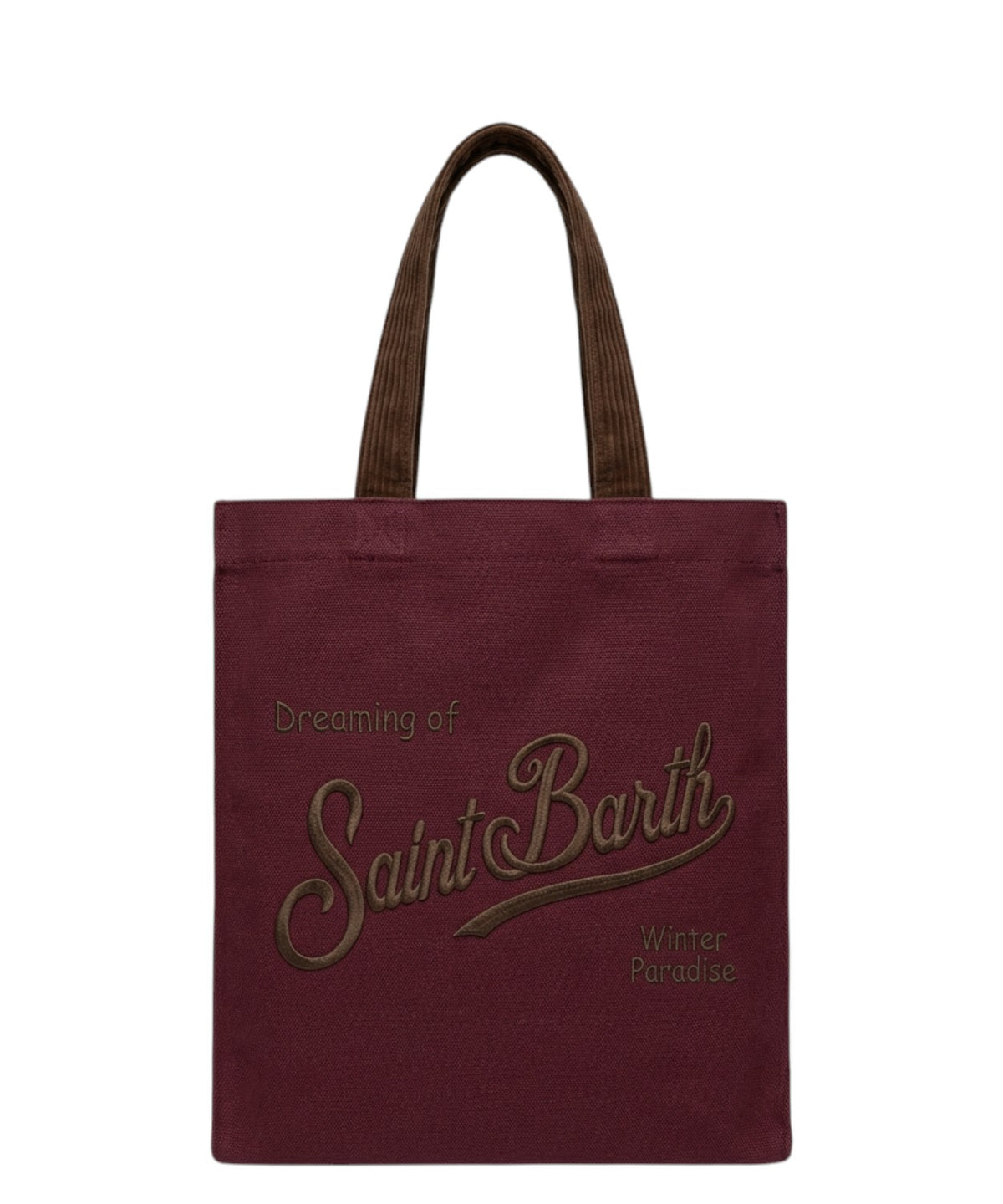 Bolso Essential de lona encerada con asas de terciopelo de pana