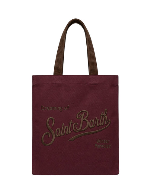Bolso Essential de lona encerada con asas de terciopelo de pana