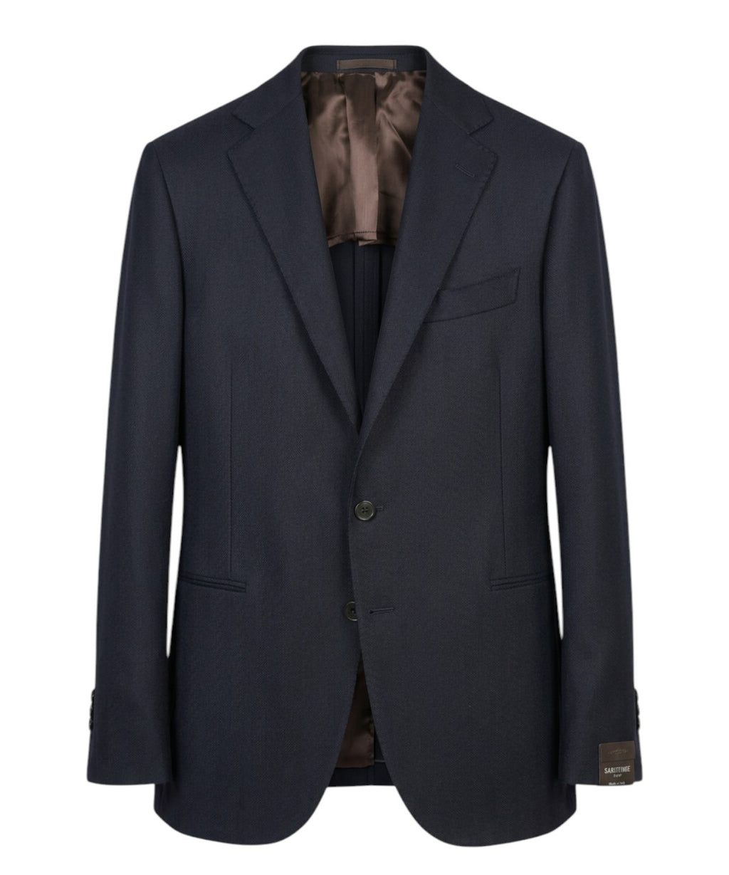 Sartitude Men's Single-Breasted Herringbone Wool Jacket Drop R4