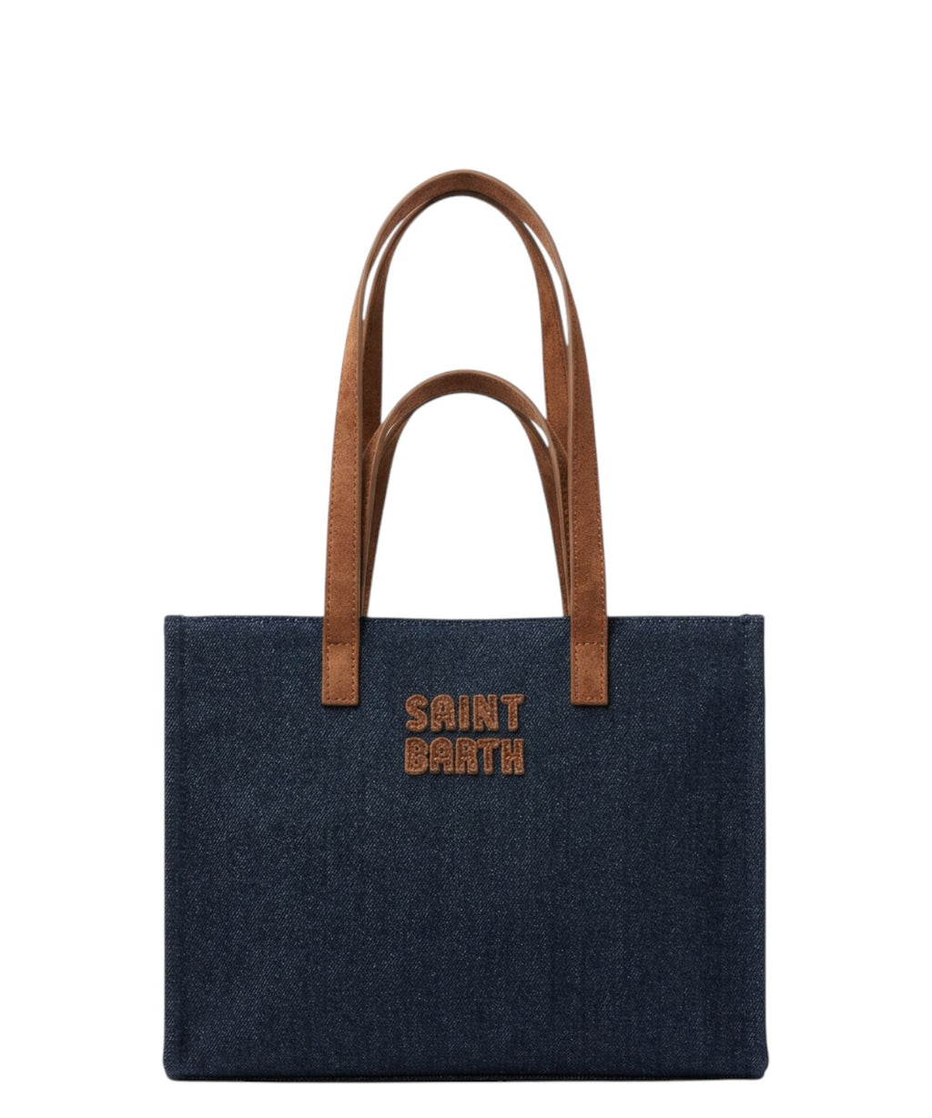 MC2 Saint Barth Jour Midi-tas van suède en denim