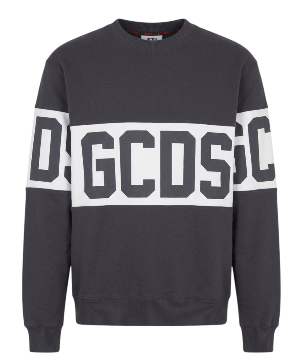 GCDS sweatshirt med rund hals og kontrastfarvet Band-logo