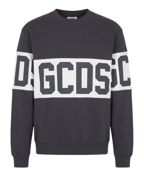 GCDS sweatshirt med rund hals og kontrastfarvet Band-logo