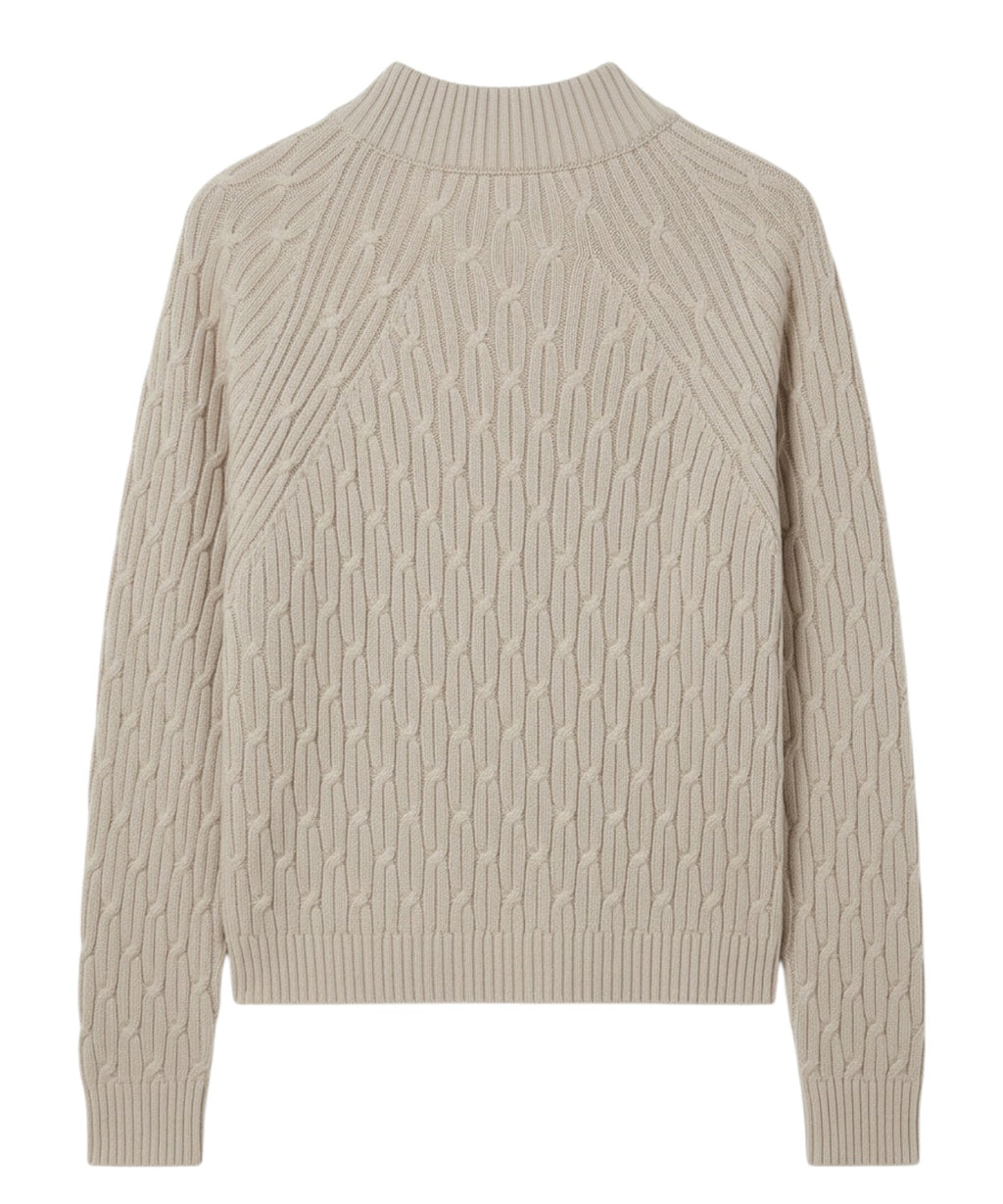 KABALA-sweater i bomuld med fletstrik og bådhals
