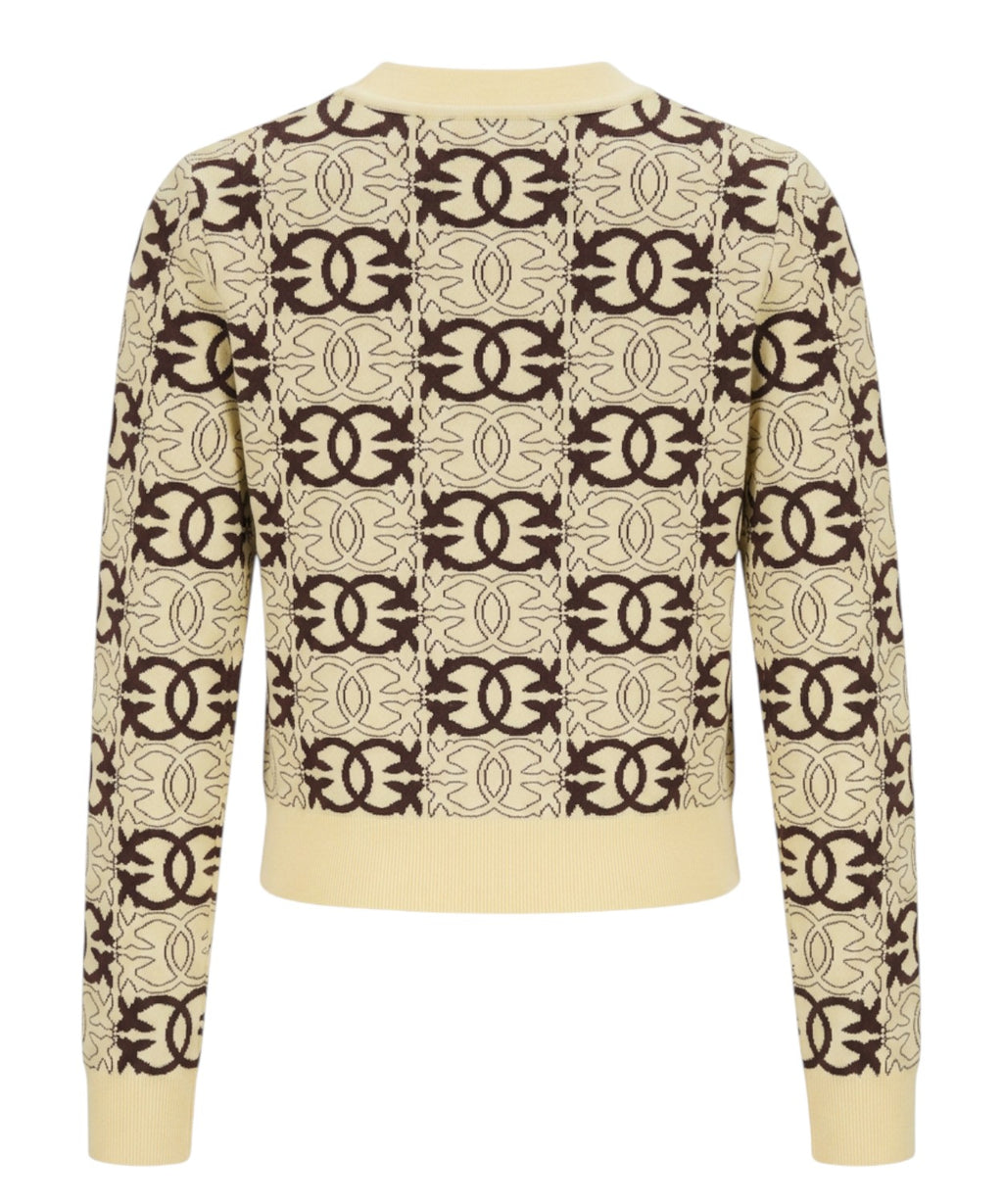 Maglia Cropped con Logo Love Birds di Pinko