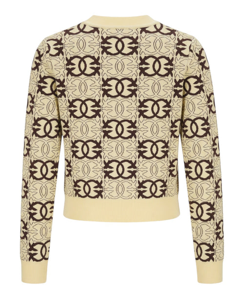 Maglia Cropped con Logo Love Birds di Pinko