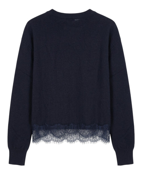 Maglione Dilly in Cachemire con Bordo in Pizzo