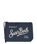 Aline Cord-Clutch mit Logo