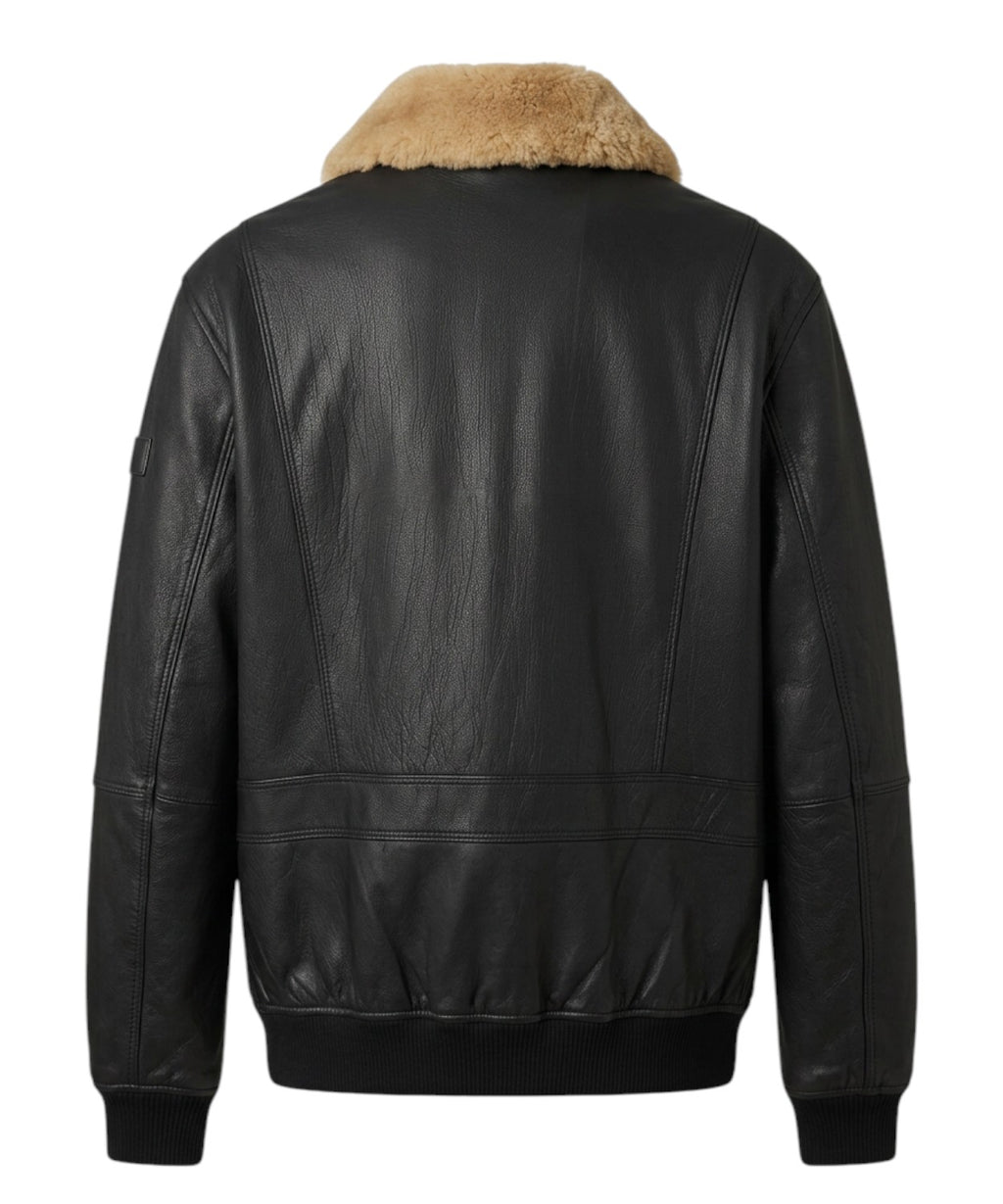 Giubbotto Murdo in Pelle con Collo Shearling