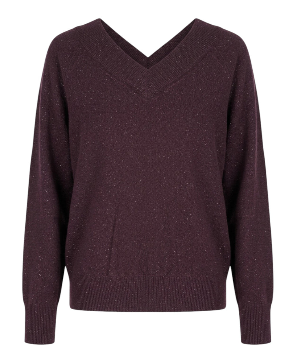 Maglione Marella Doppia Lurex con Scollo a V
