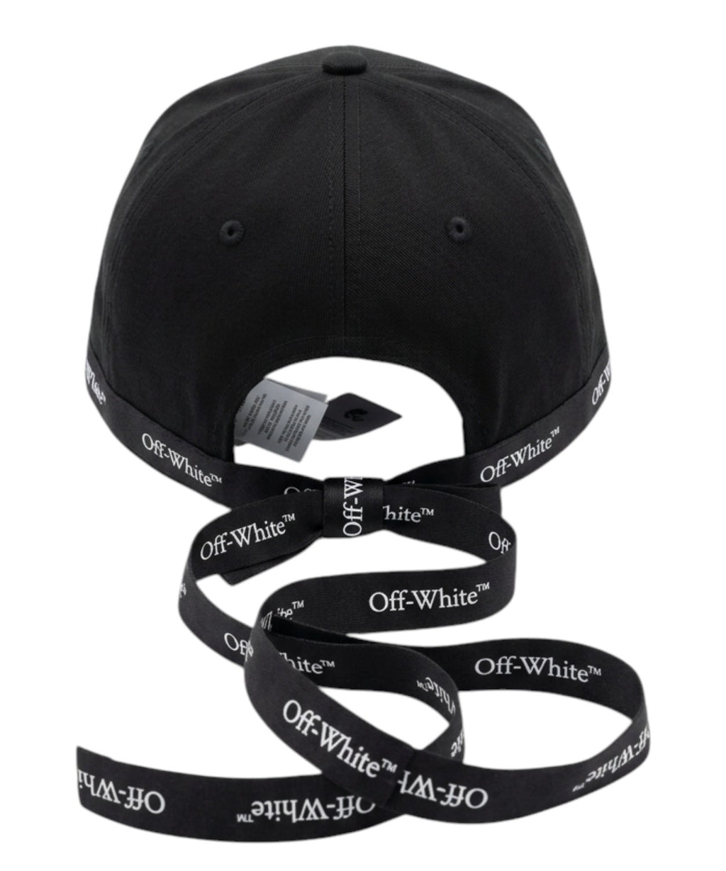 Off-White Adjustable Baseball Cap with Logo and Bow