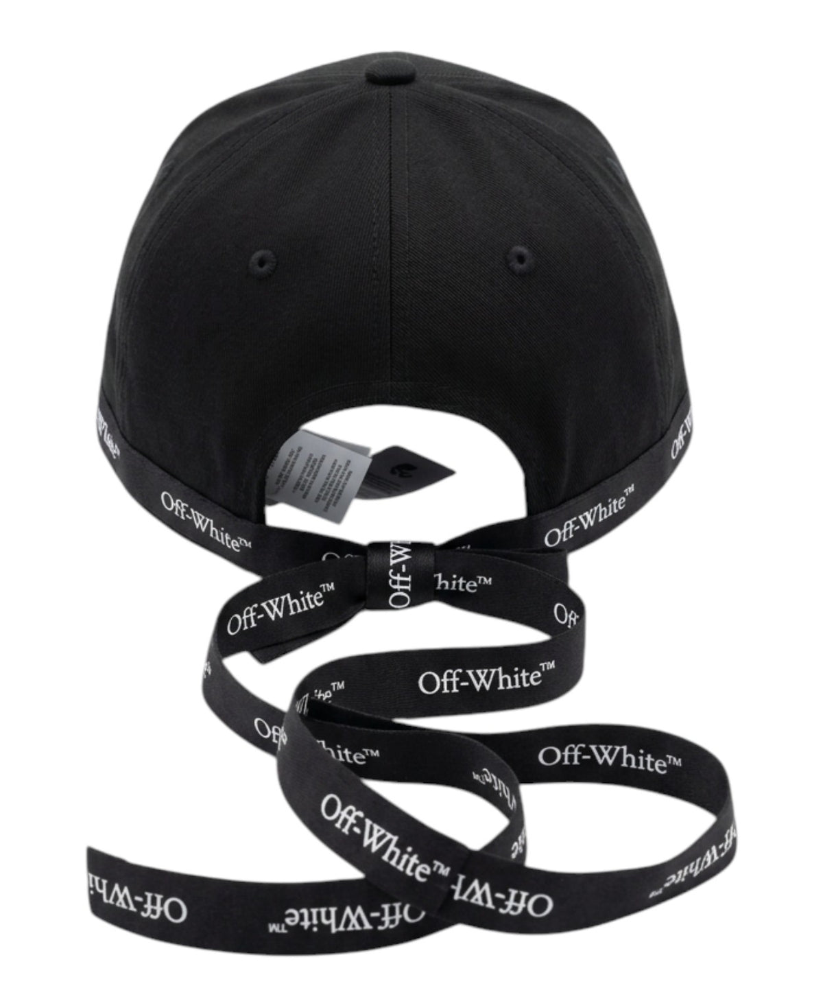 Off-White Adjustable Baseball Cap with Logo and Bow