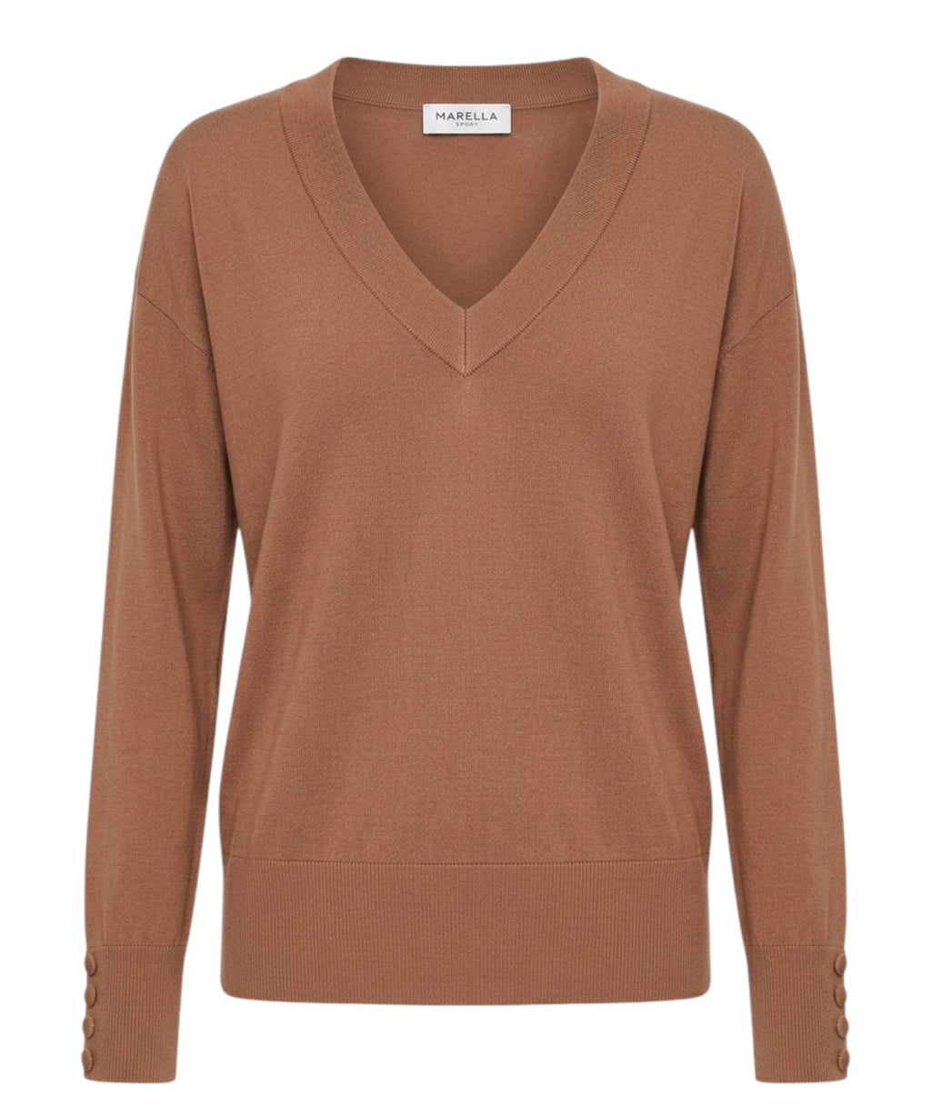 Maglia Marella FACELLA in filo di cotone con scollo a V