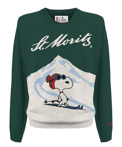 Heron sweater i kashmirblanding med Snoopy broderi