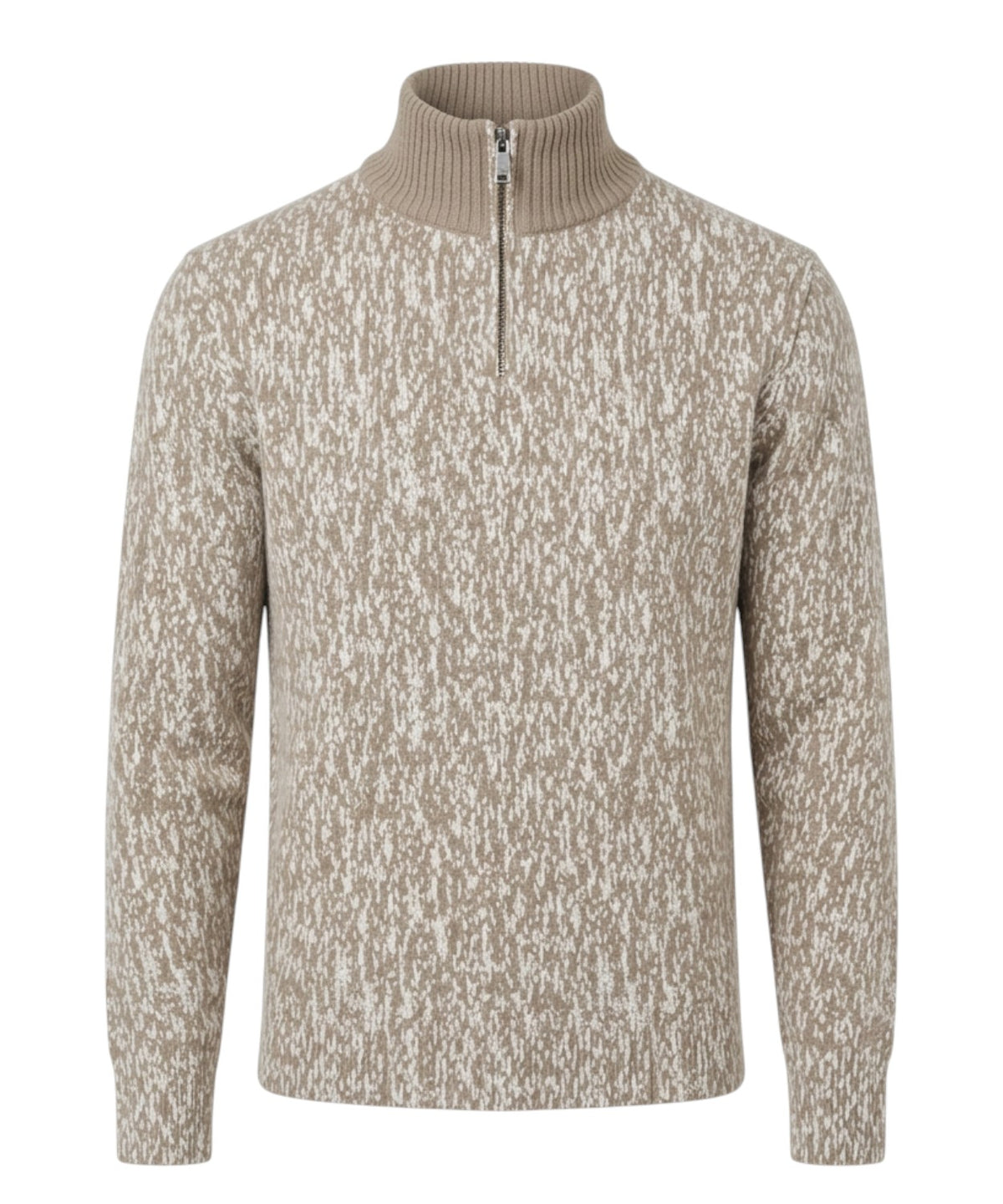 Mélange-Pullover von MC2 Saint Barth mit halbem Reißverschluss