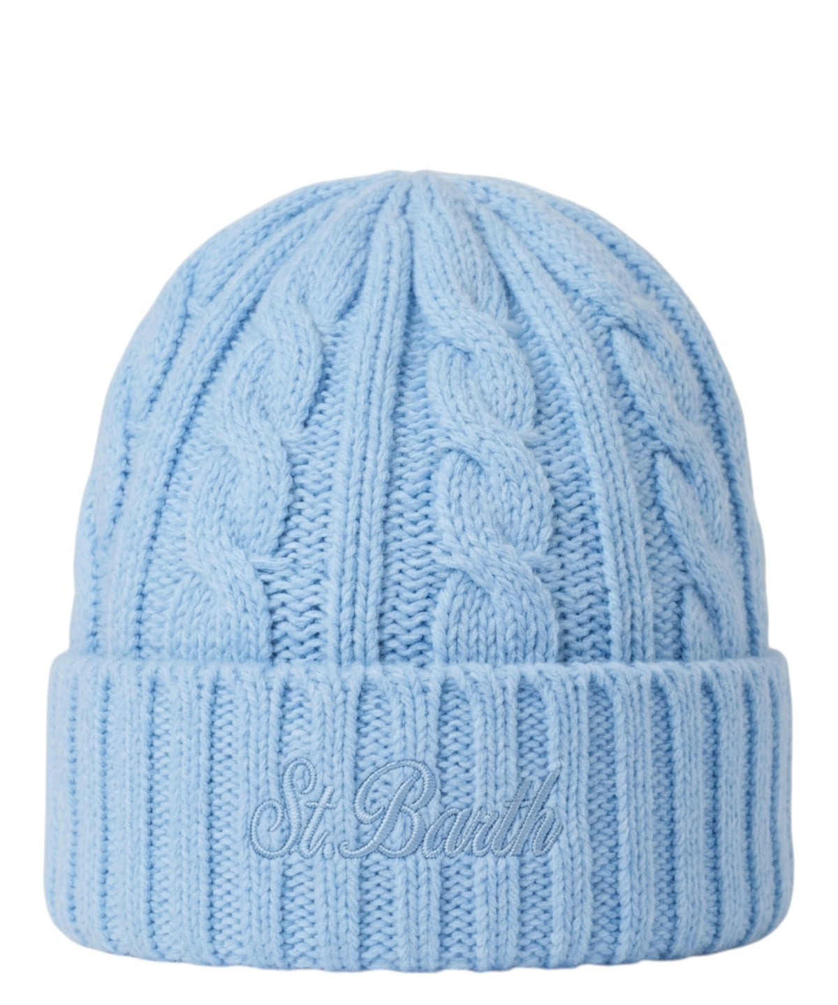 Cappello in lana a trecce con logo St. Barth