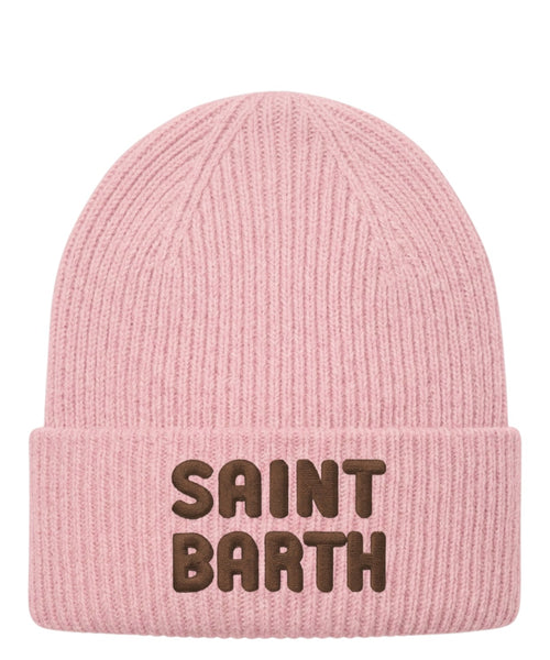 Berretto in Maglia a Coste con Logo Saint Barth