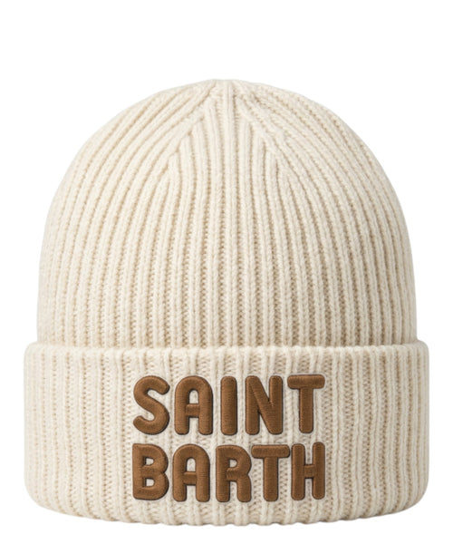 Berretto Maglia a Coste con Logo Saint Barth