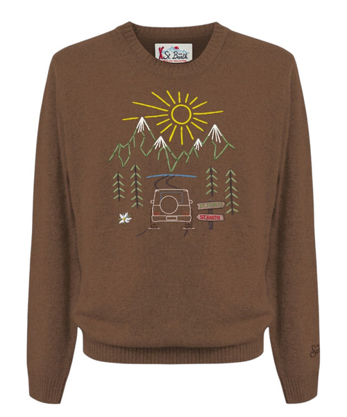 Maglione Uomo Heron in Cashmere con Ricamo St. Moritz