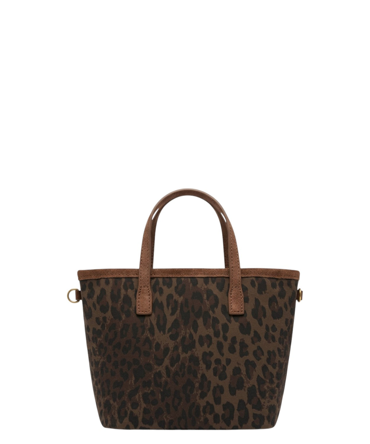City Mini-tas van gewaxt katoen met luipaardprint