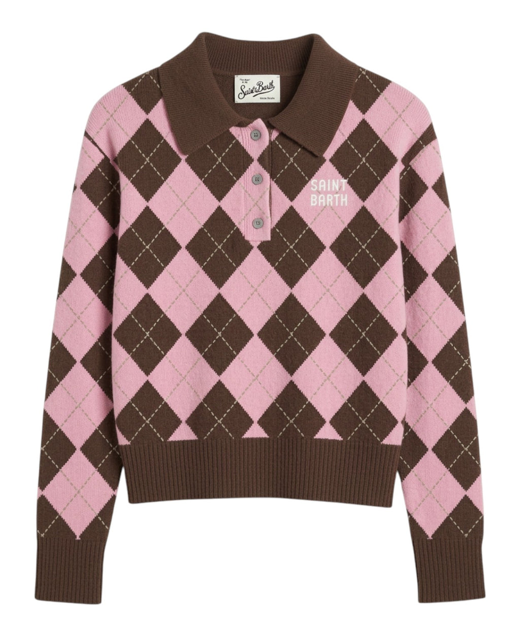 Damenpullover MC2 Saint Barth Hadidy mit Kragen und Knöpfen