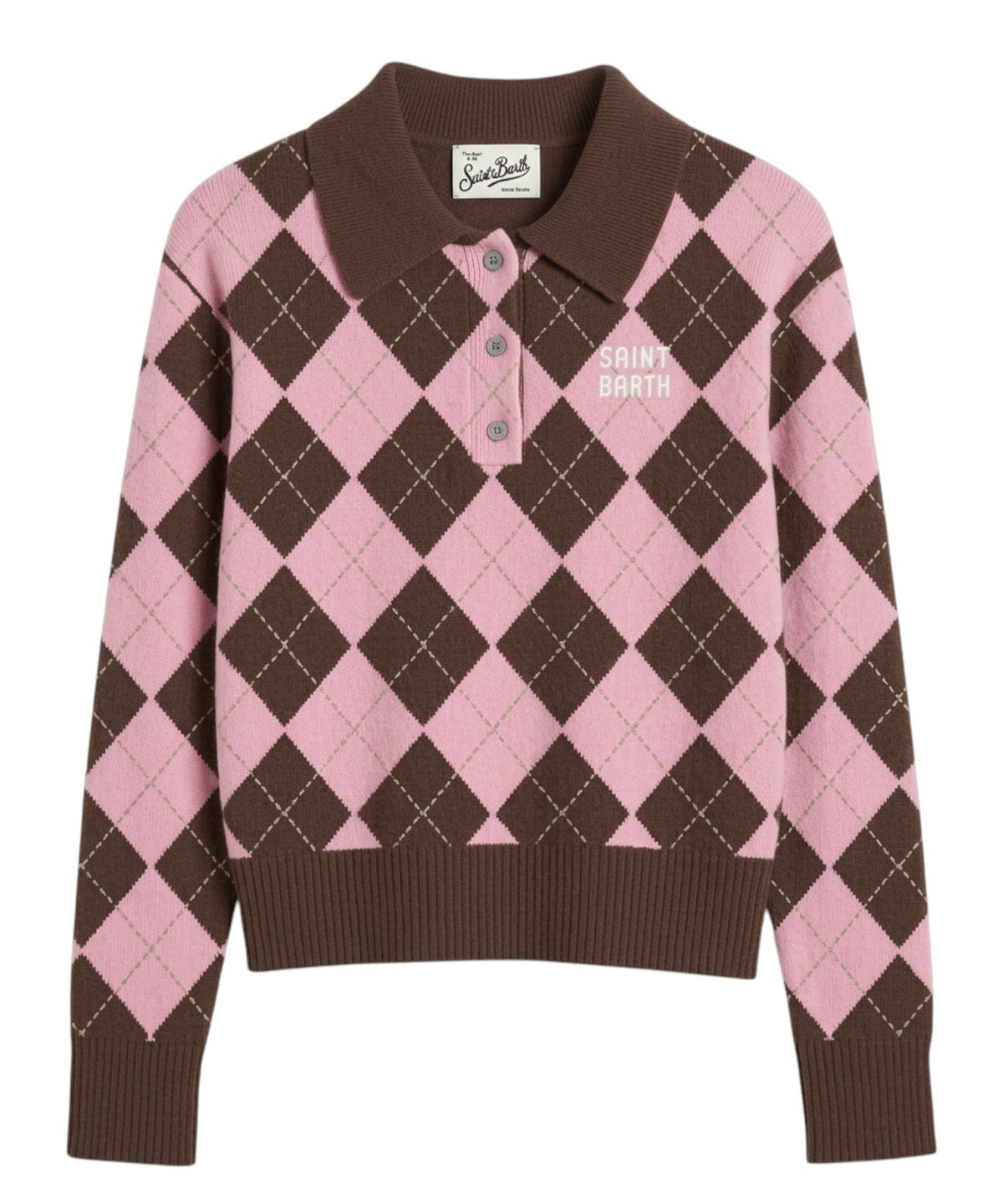 Damenpullover MC2 Saint Barth Hadidy mit Kragen und Knöpfen