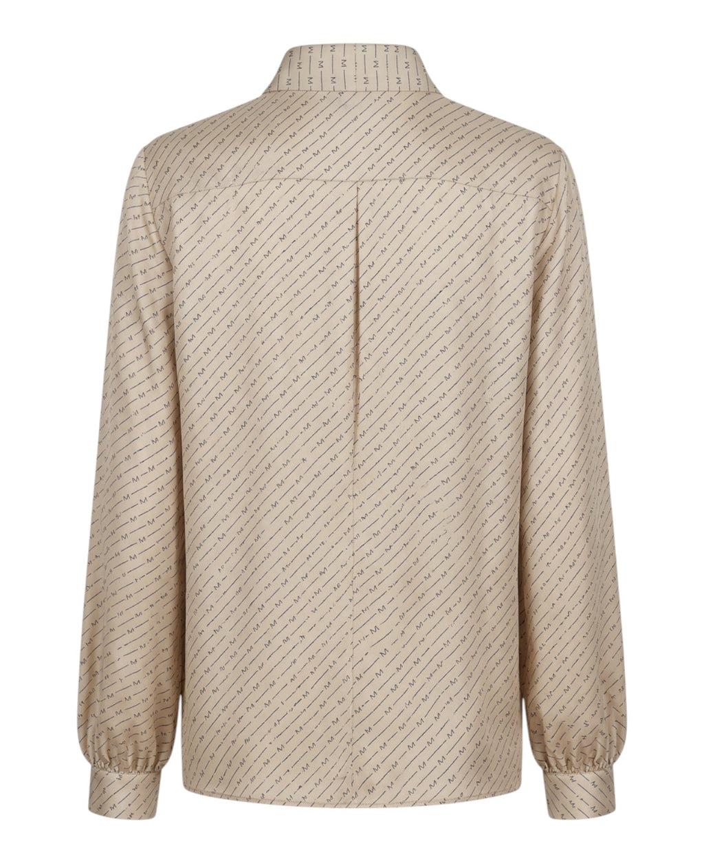 Camicia Max Mara in Seta con Fiocco e Stampa All over