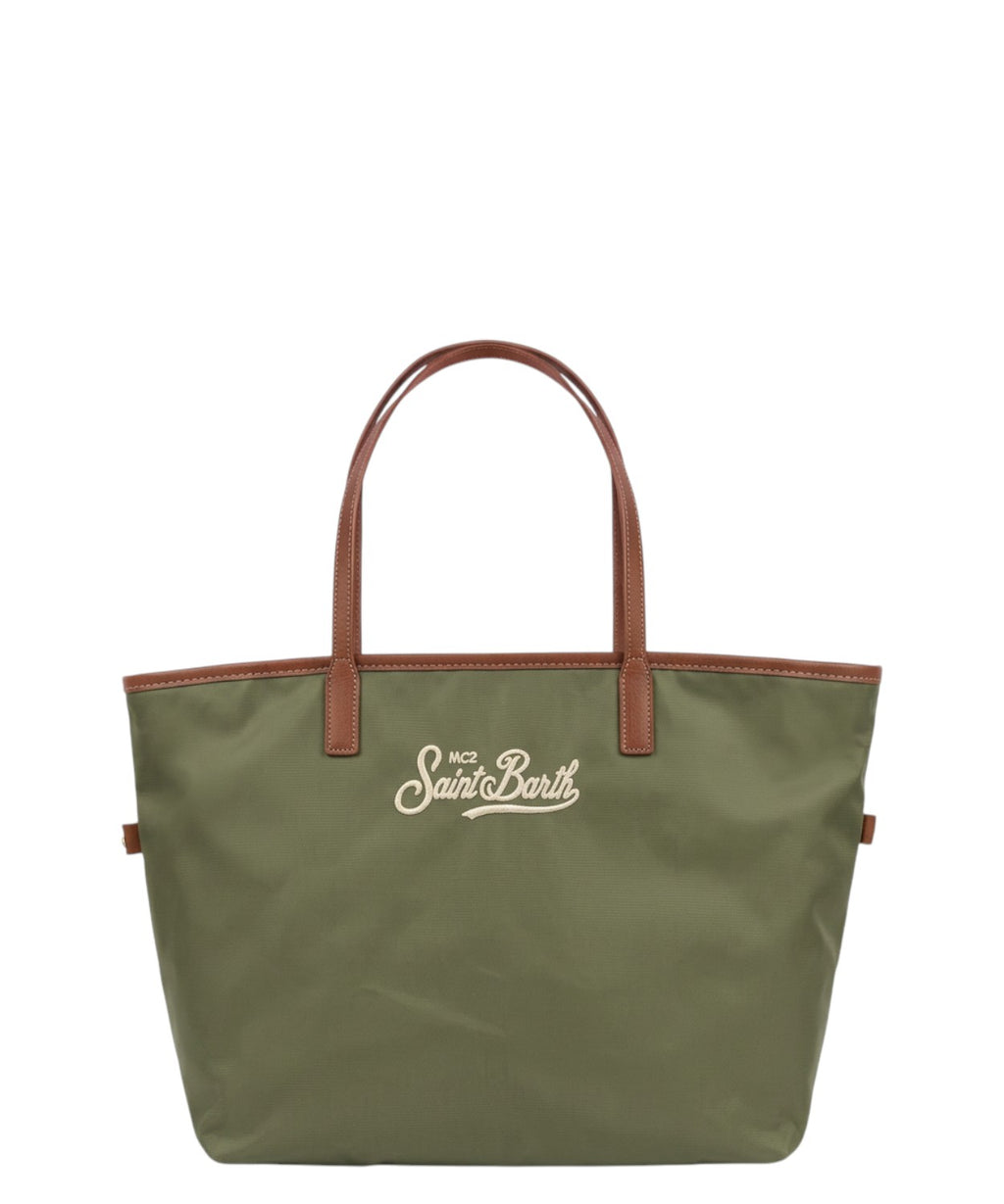 Borsa City Medium Nylon Nero MC2 Saint Barth