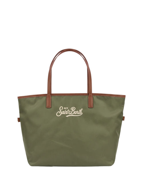 Borsa City Medium Nylon Nero MC2 Saint Barth