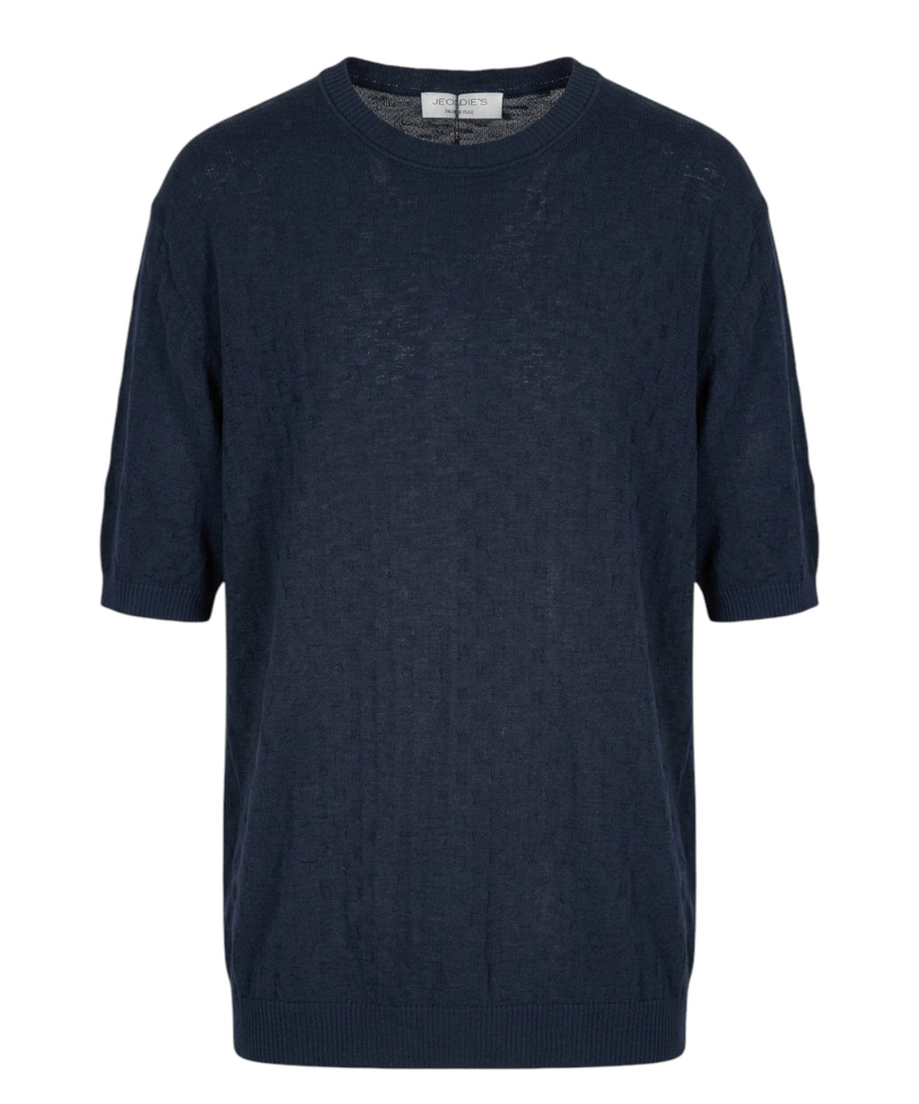Heren T-shirt Jeordie’s in gebreide stof met ruitpatroon