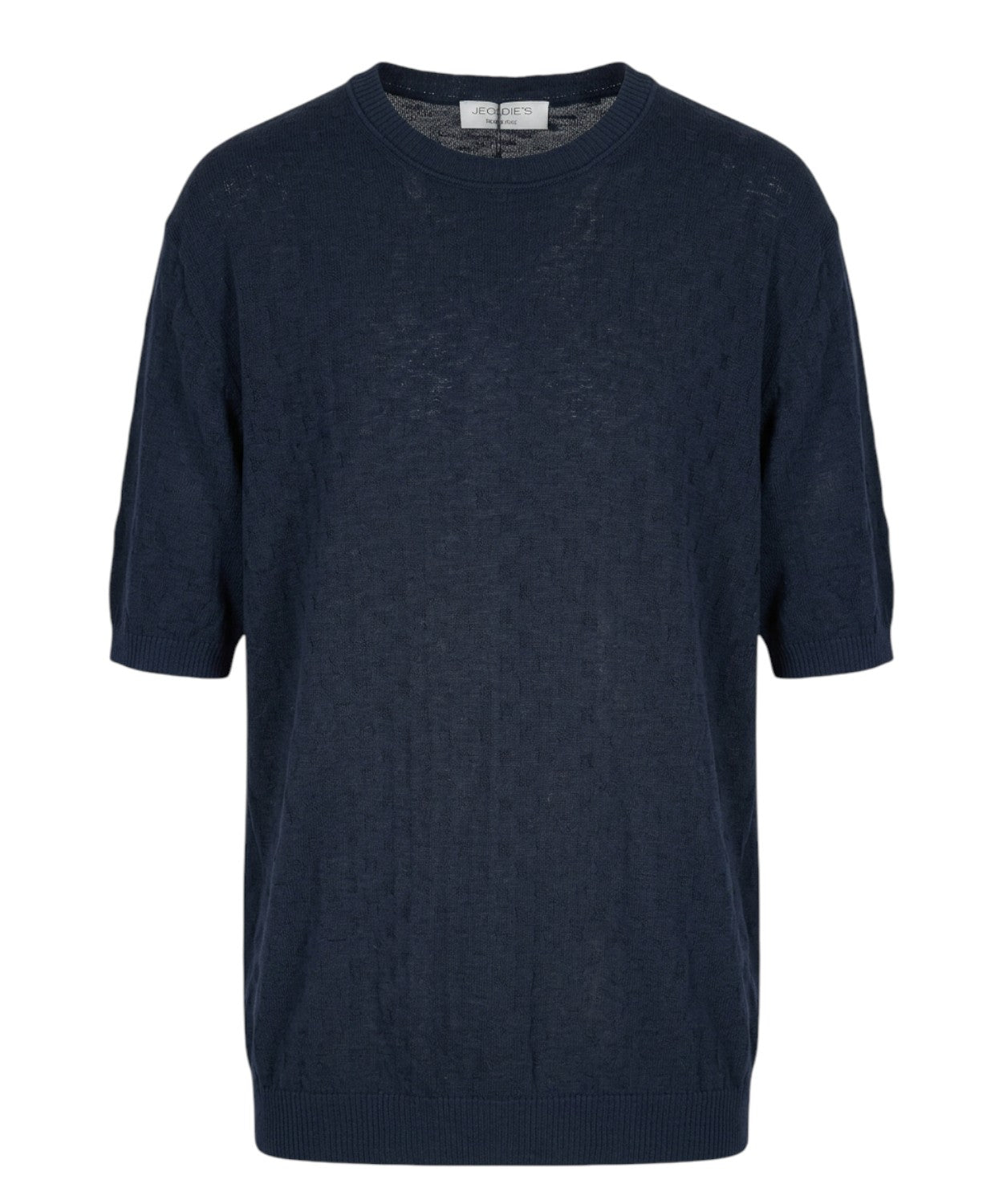 Heren T-shirt Jeordie’s in gebreide stof met ruitpatroon