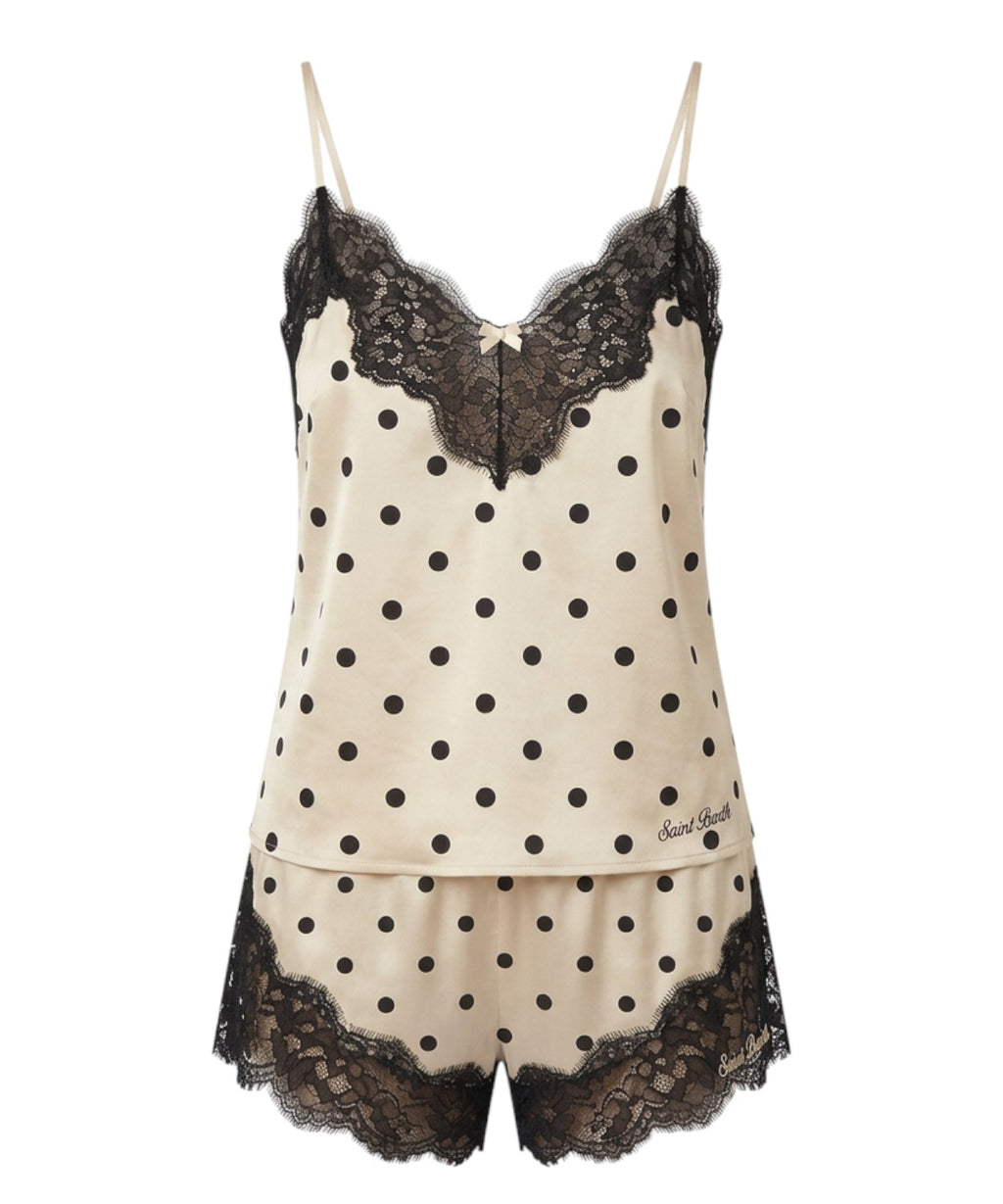Pigiama Donna Satin con Pizzo Elegante MC2 Saint Barth