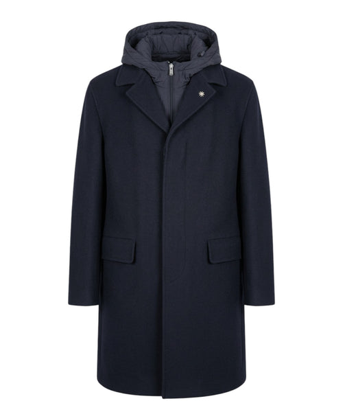 Manuel Ritz Men's Wool Hooded Coat