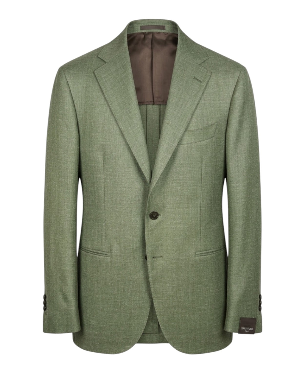 Sartitude Single-Breasted Jacket in Silk and Linen Blend