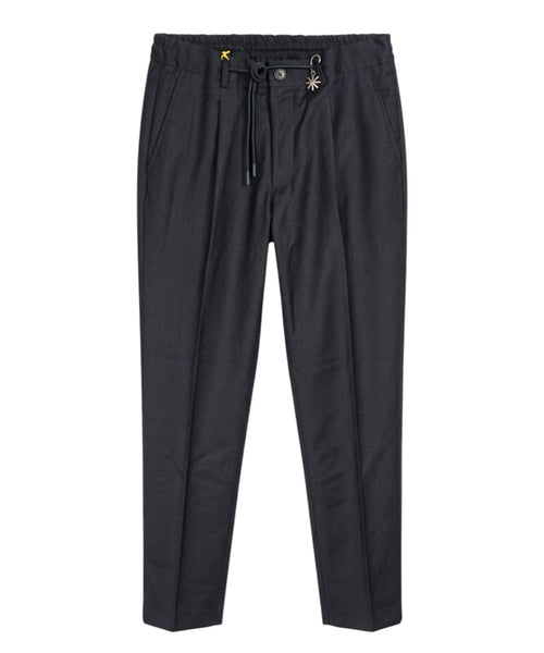 Pantalone Uomo in Lana Vergine Stretch con Elastico in Vita