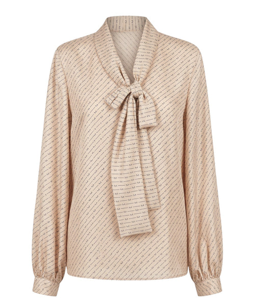 Camicia Max Mara in Seta con Fiocco e Stampa All over