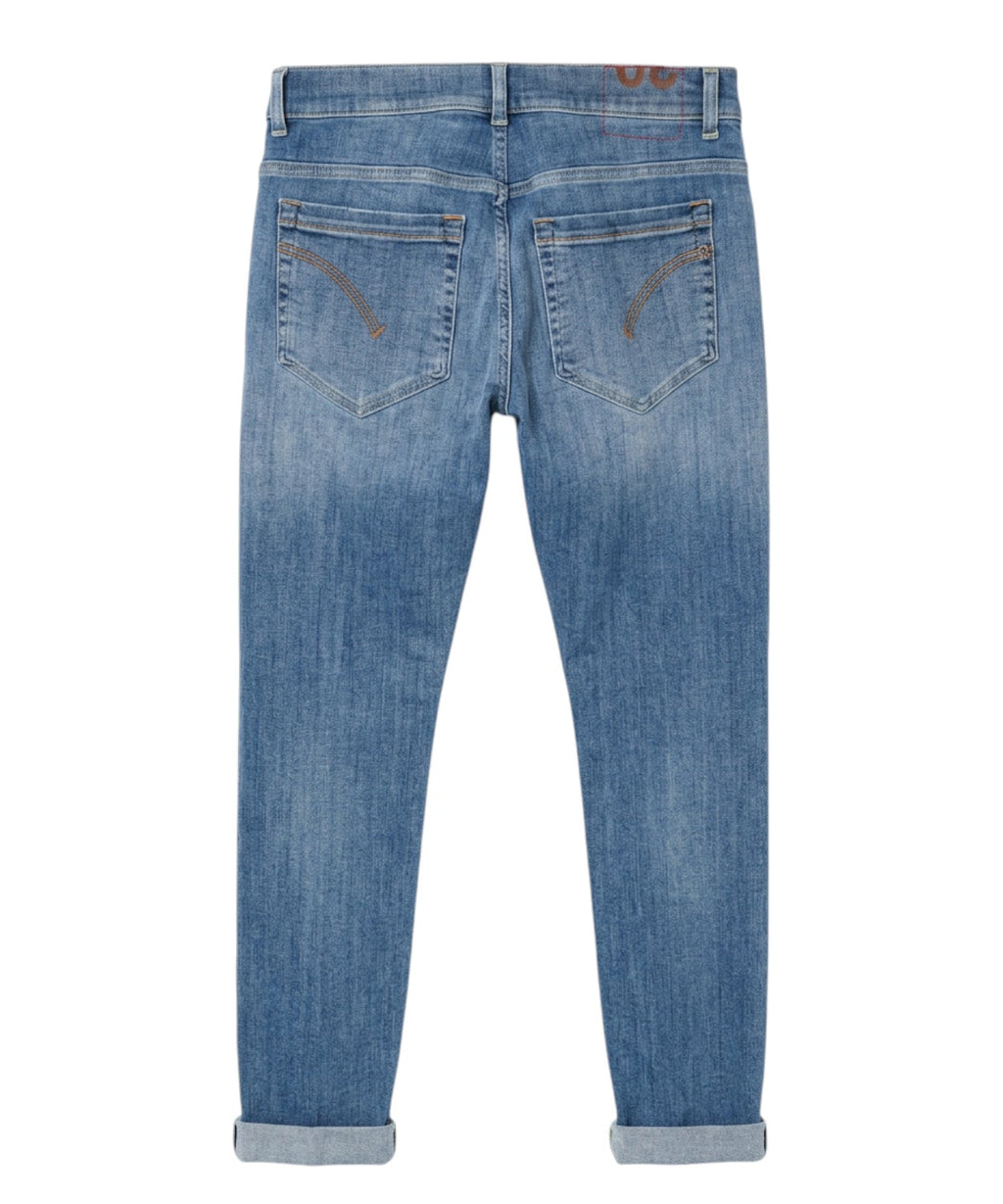 Jeans Uomo Dondup George Slim Fit Denim Stretch 13 Oz