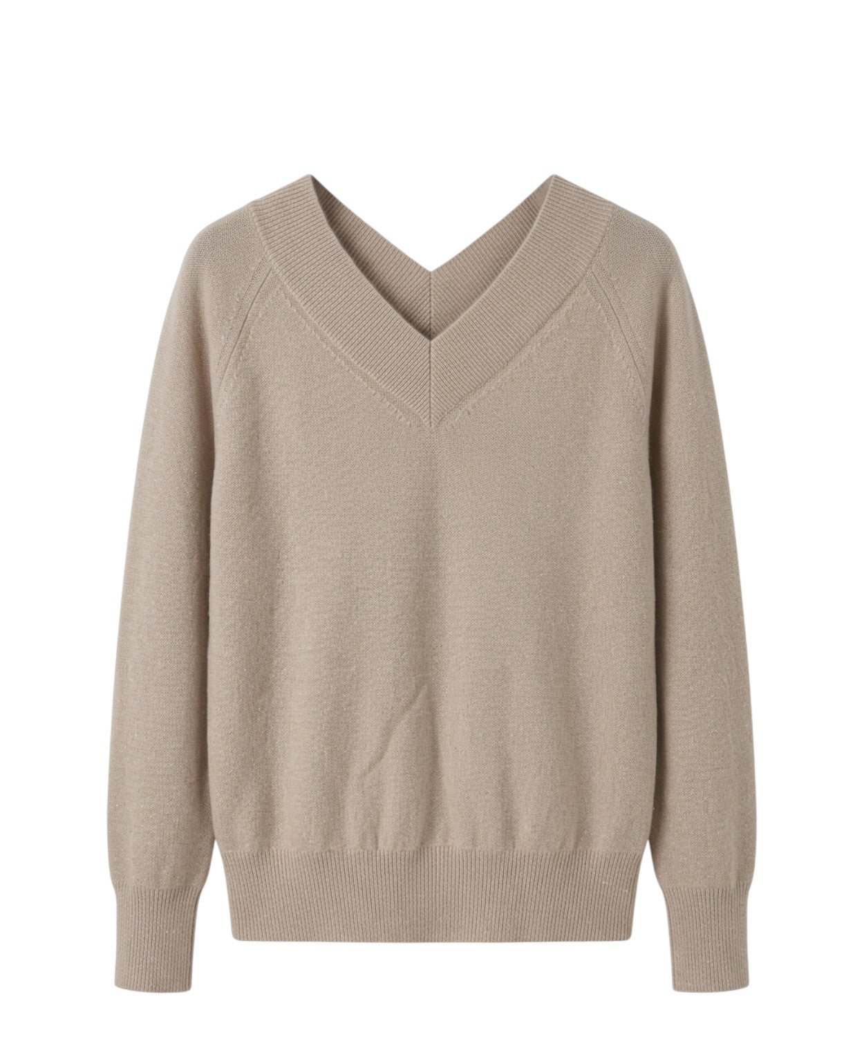 Maglione Marella Doppia in Lana con Scollo a V e Lurex
