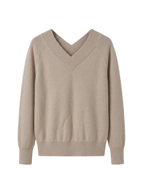 Maglione Marella Doppia in Lana con Scollo a V e Lurex