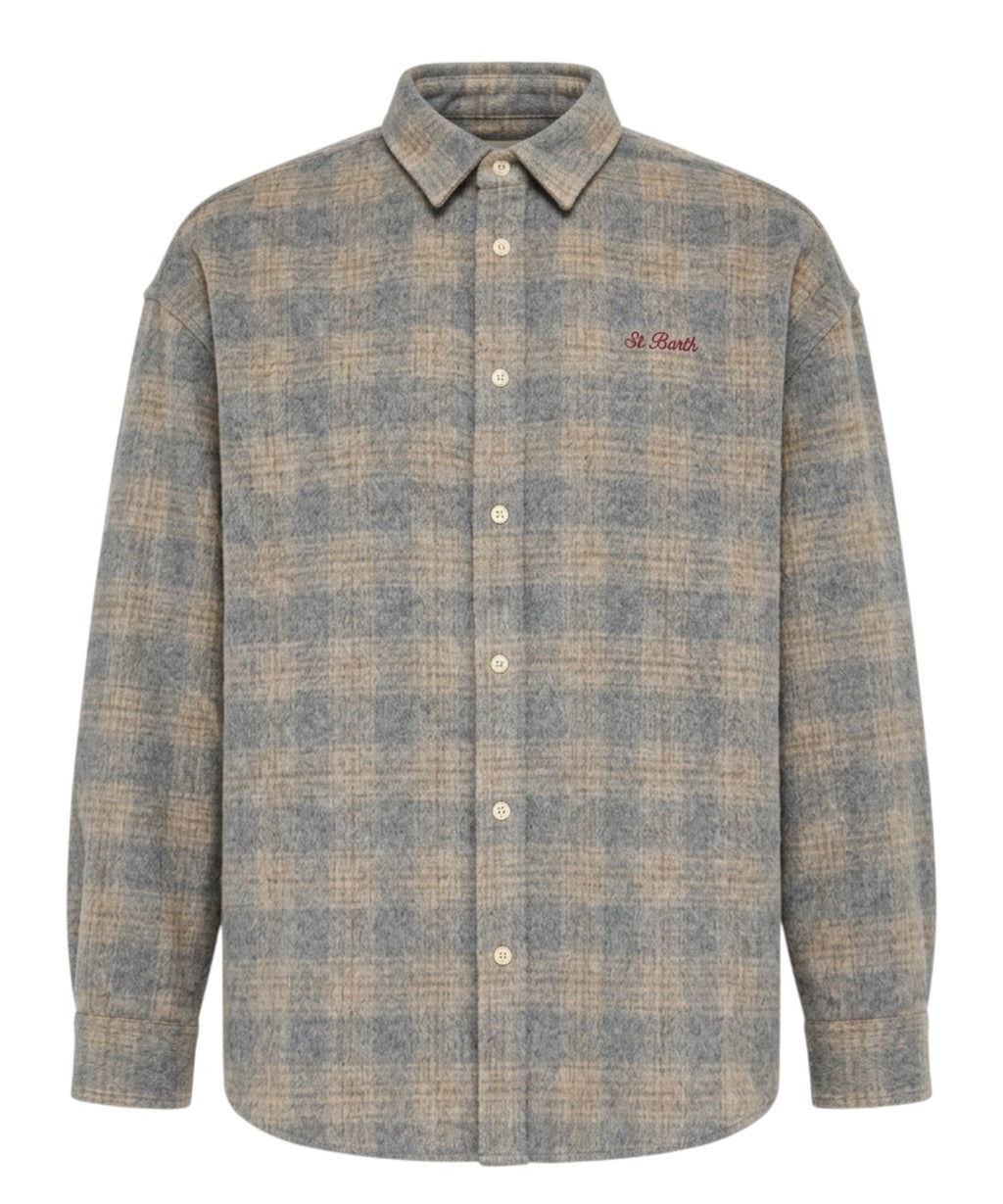 Camicia Tartan Snoopy di MC2 Saint Barth in Flanella