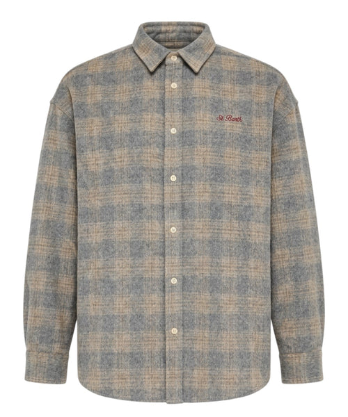 Camicia Tartan Snoopy di MC2 Saint Barth in Flanella