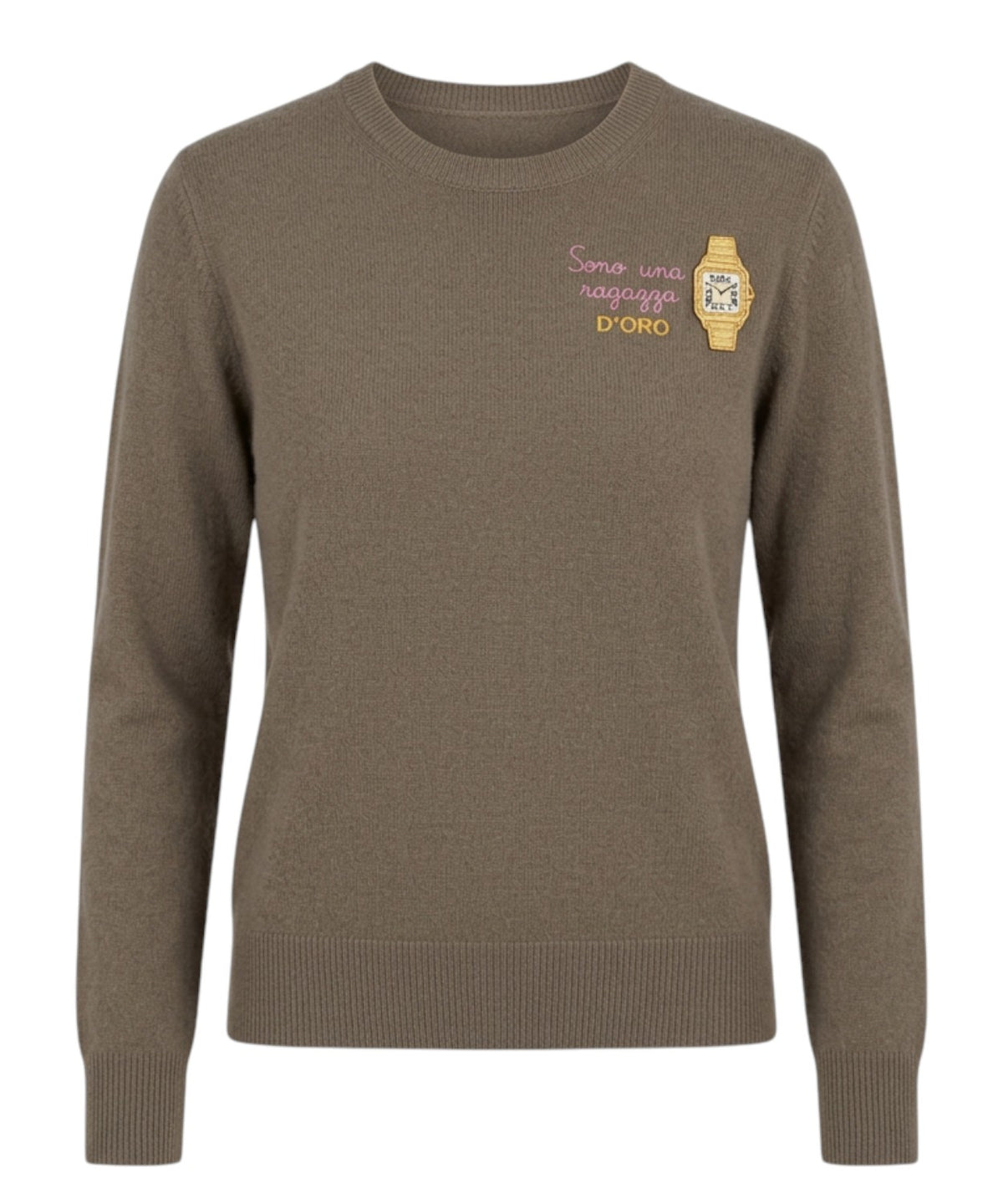 Maglione New Queen in Misto Cashmere con Ricamo Watch