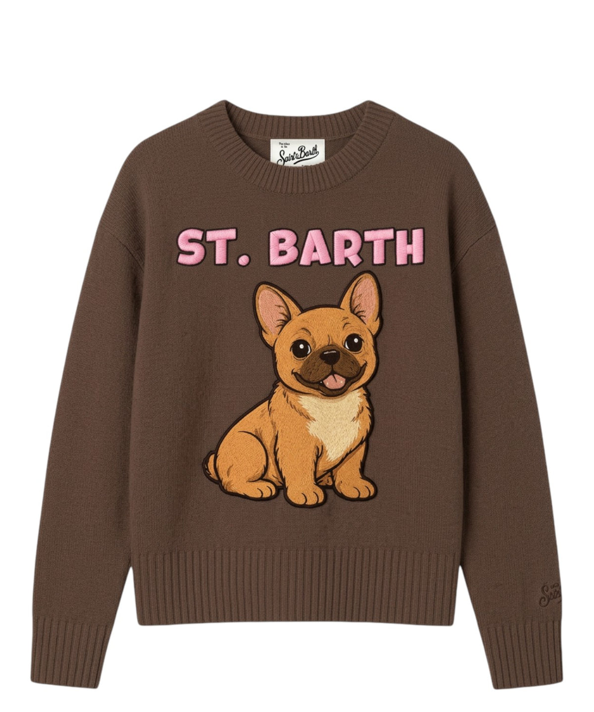 Maglia Girocollo Tessa in Misto Cashmere con Logo e Bulldog
