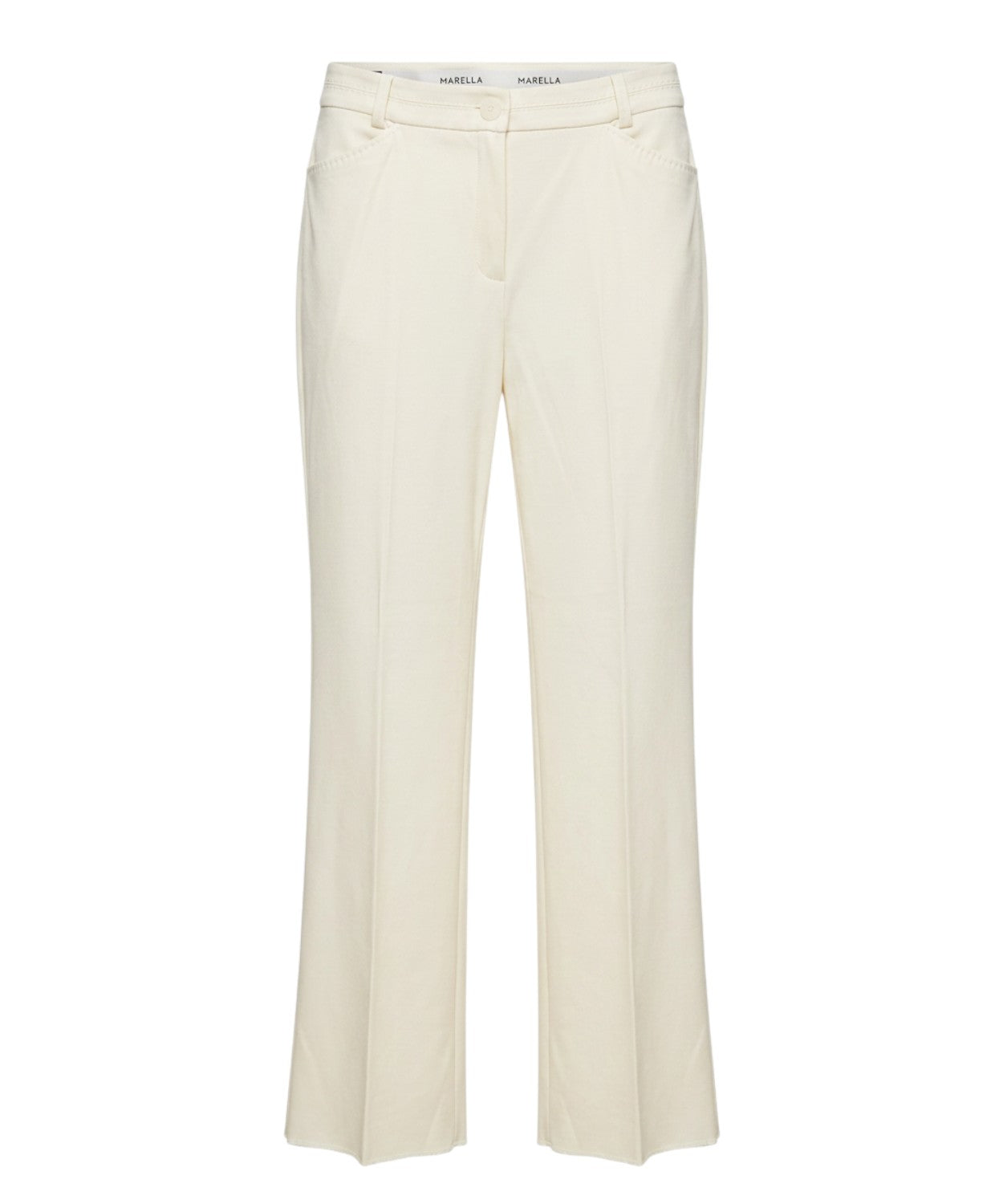 Pantaloni Marella in Cotone Stretch con Piega Centrale