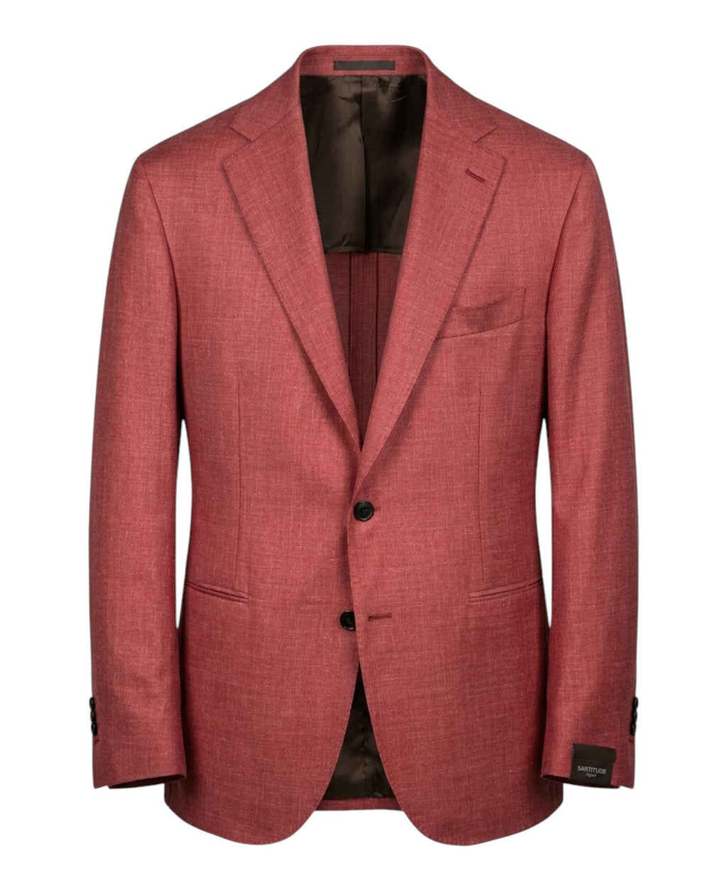 Sartitude Single-Breasted Jacket in Silk and Linen Blend