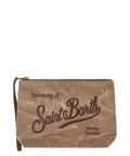 Pochette Aline in Cotone Cerato con Logo