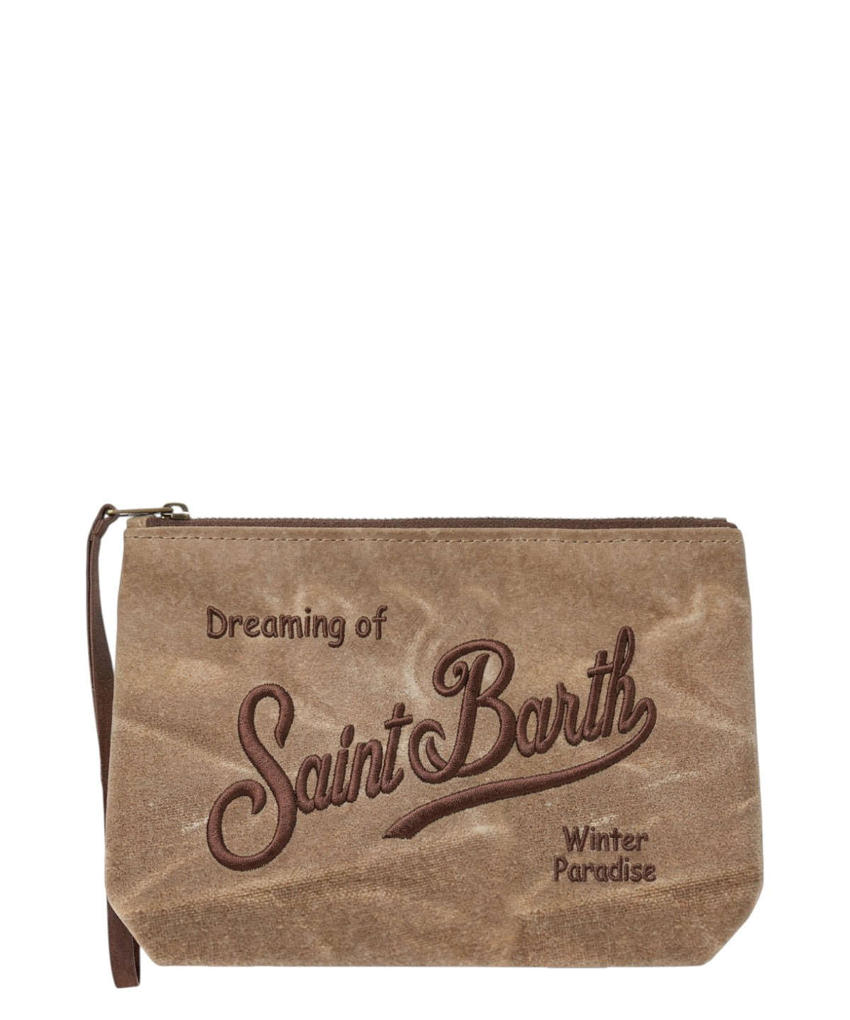 Pochette Aline in Cotone Cerato con Logo